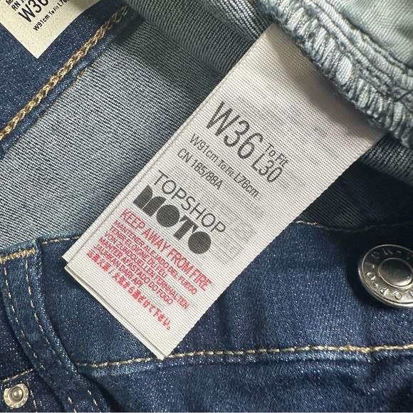 TOPSHOP MOTTO Jamie Flare High Waist Stretch Blue Jeans - Picture 7 of 15